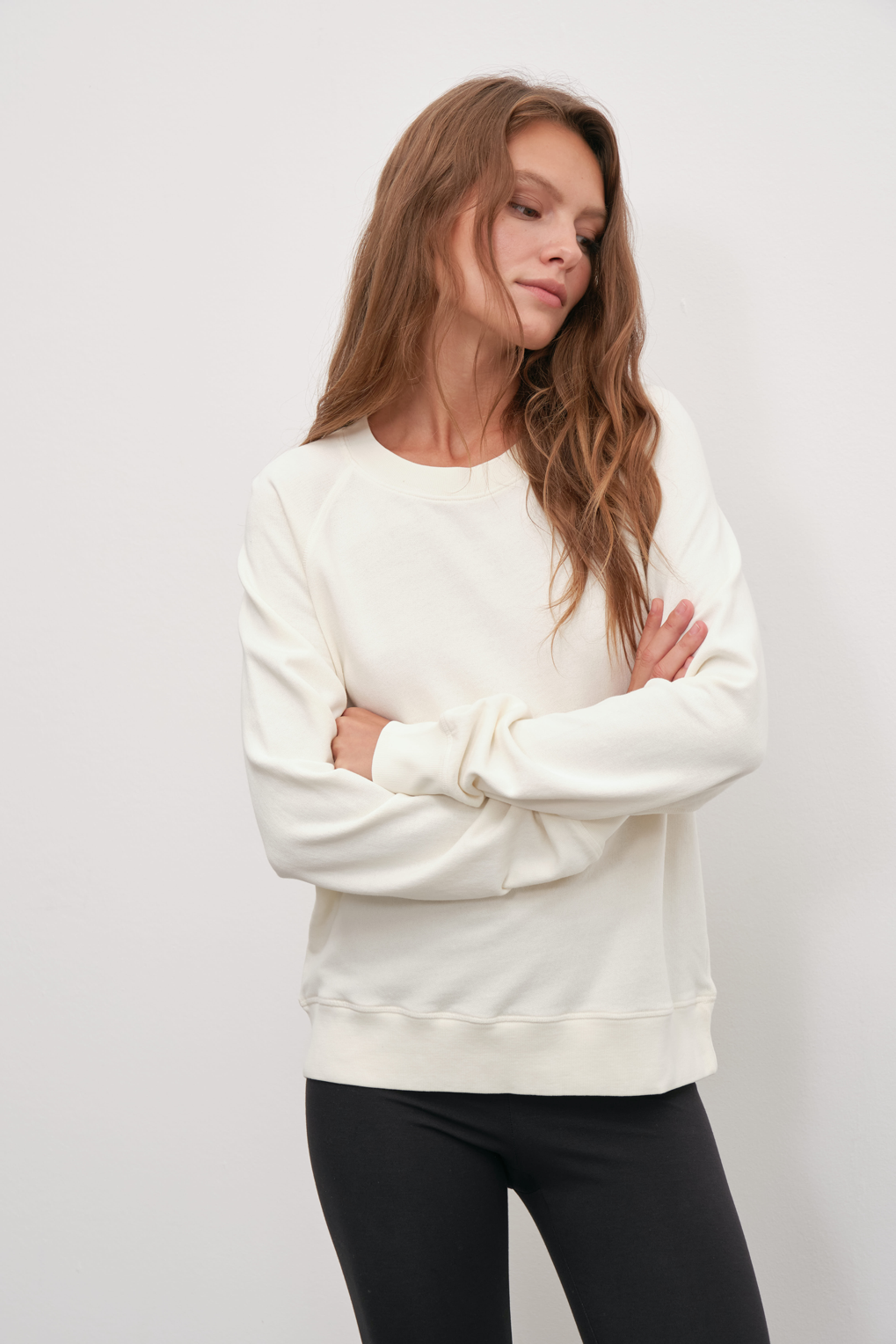 Garment-Dyed Raglan Sleeve Sweatshirt