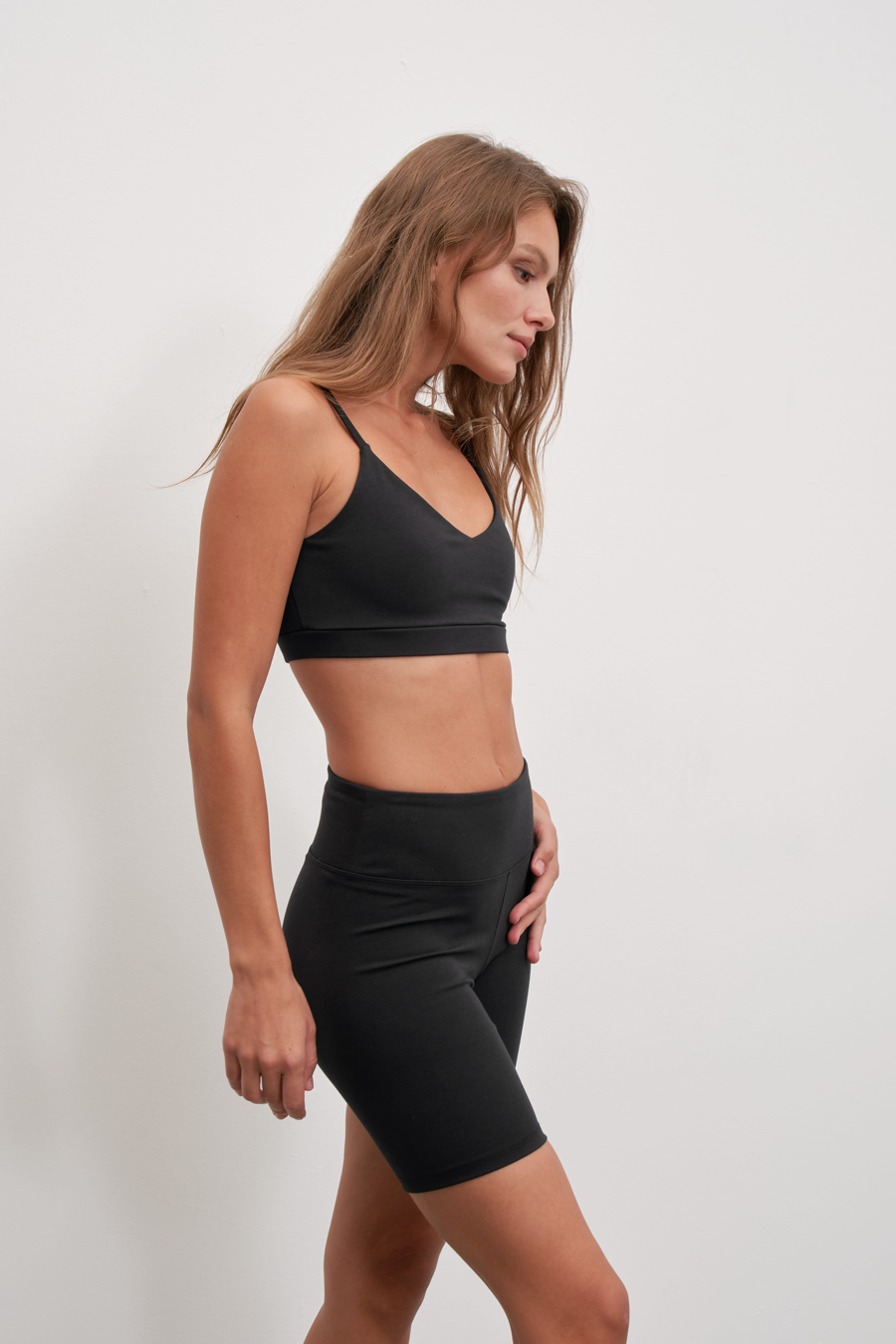Pima Cotton Form-Fitting Biker Leggings