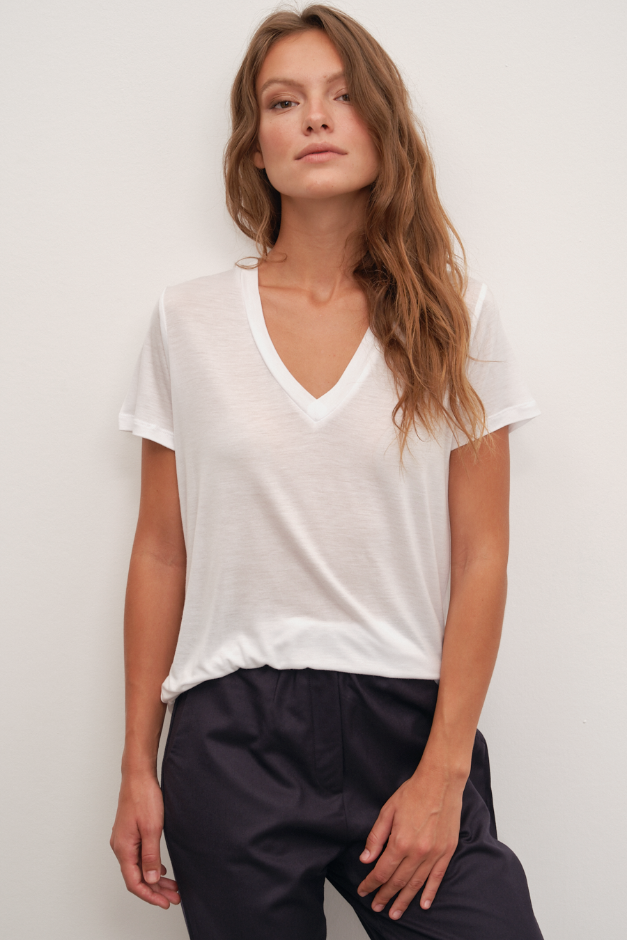 V Neck T-shirt in Lyocell (TENCEL™)