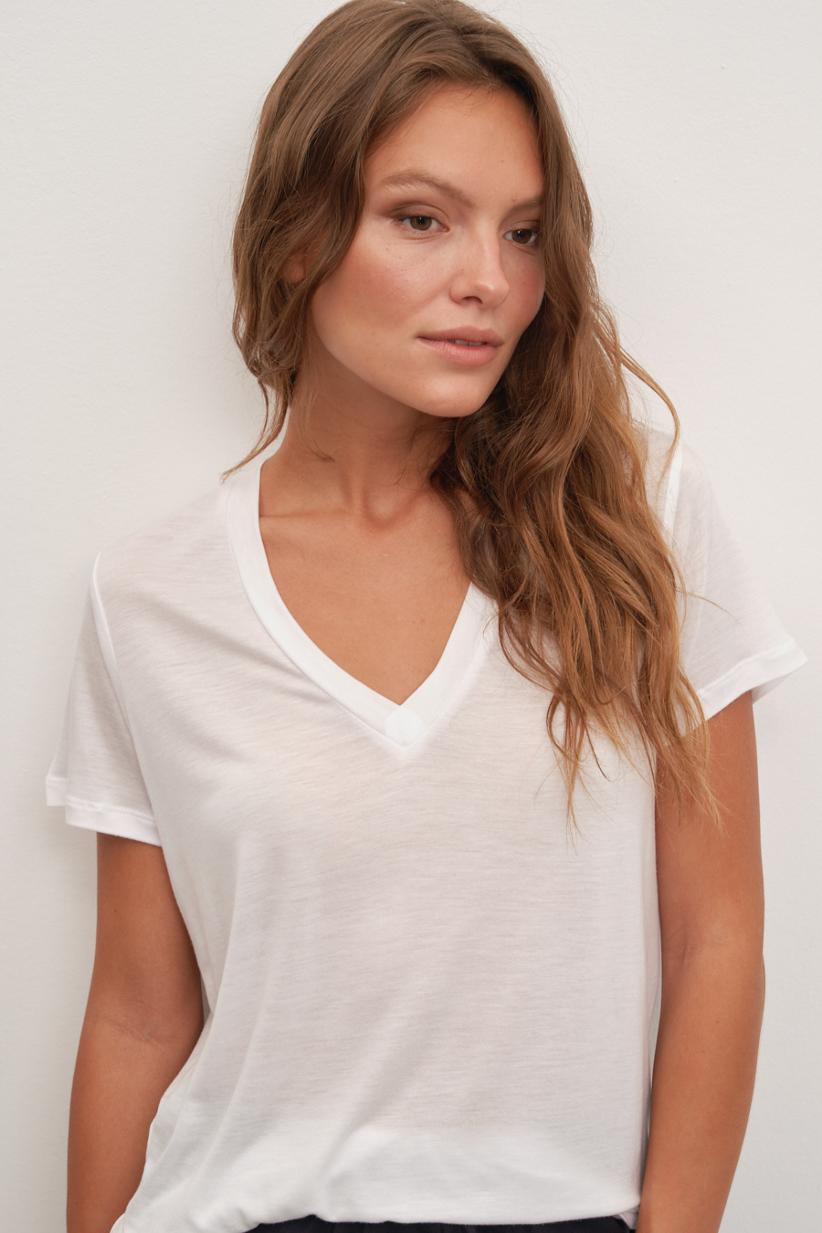 V Neck T-shirt in Lyocell (TENCEL™)