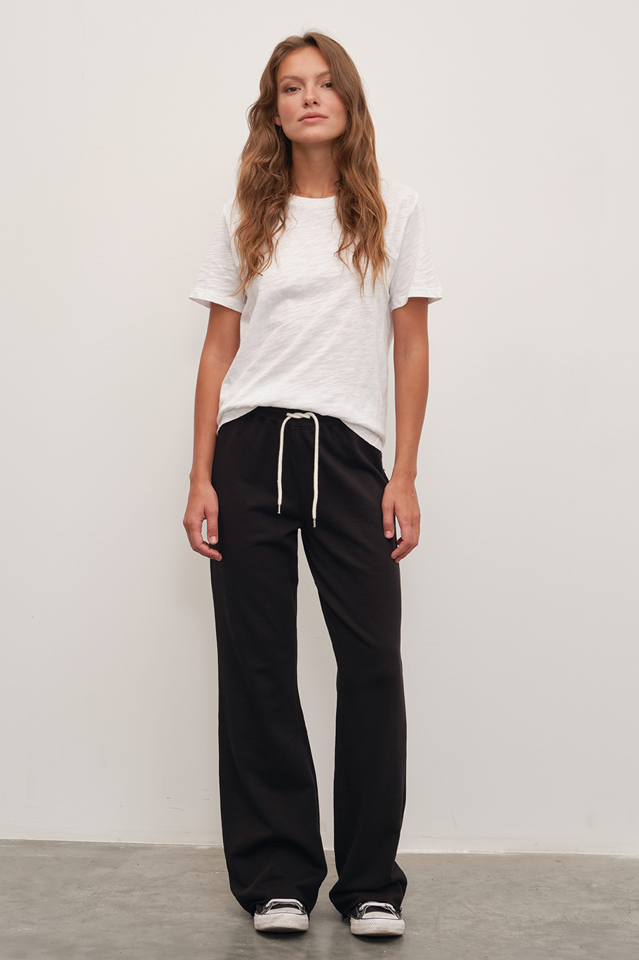 Garment-Dyed Lightweight Cotton Flare Sweatpants