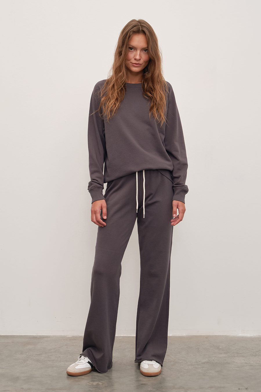 Garment-Dyed Lightweight Cotton Flare Sweatpants