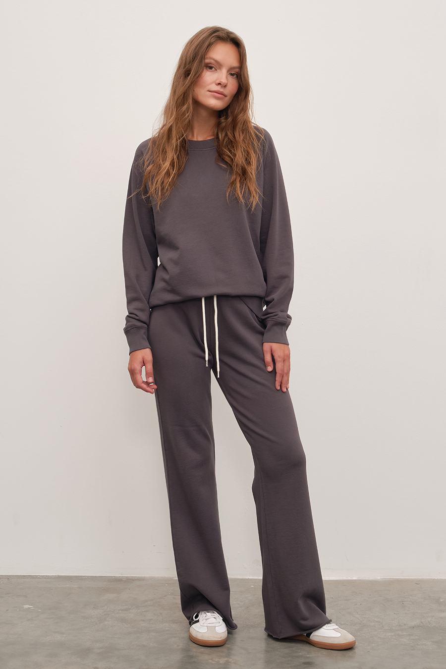 Garment-Dyed Lightweight Cotton Flare Sweatpants