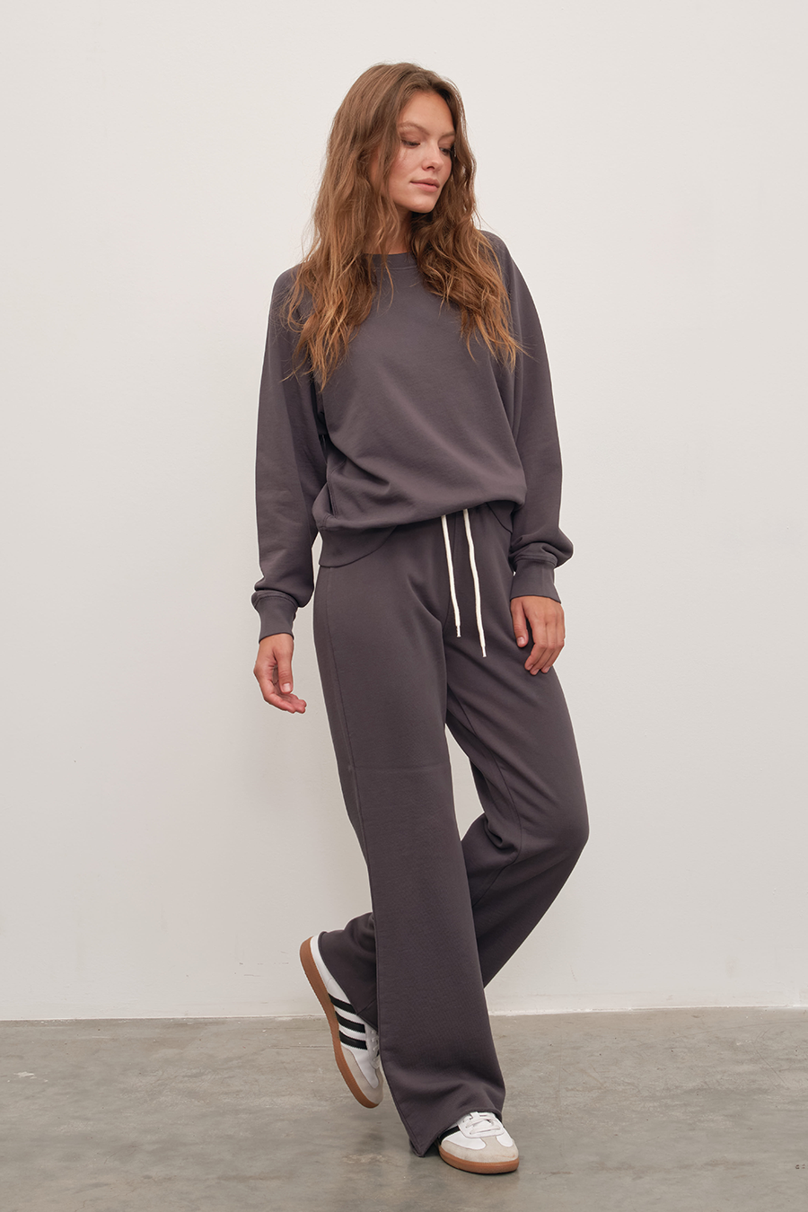 Garment-Dyed Lightweight Cotton Flare Sweatpants