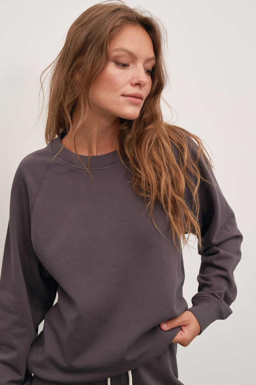 Garment-Dyed Raglan Sleeve Sweatshirt