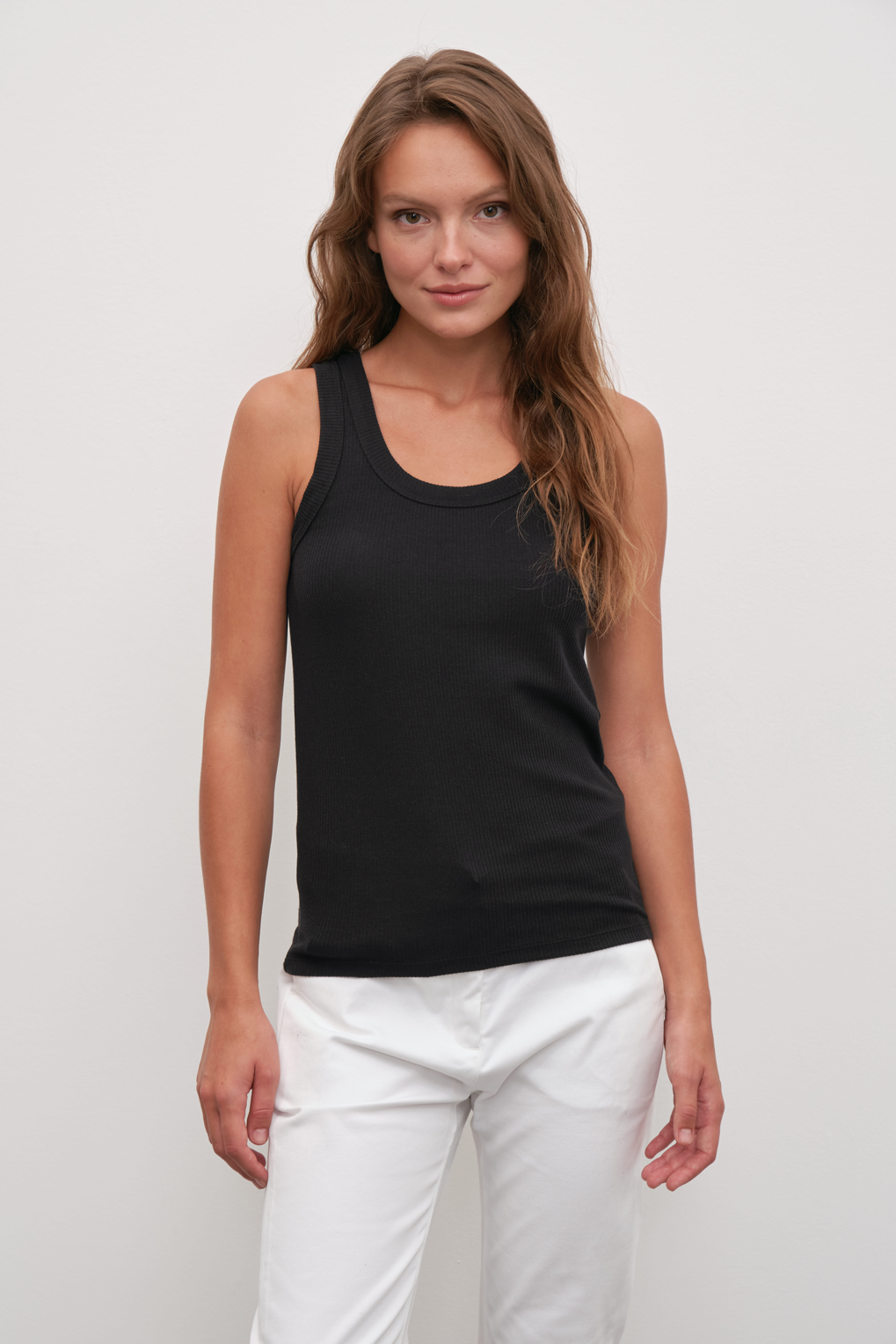 Ribbed Fitted Tank Top in Cotton