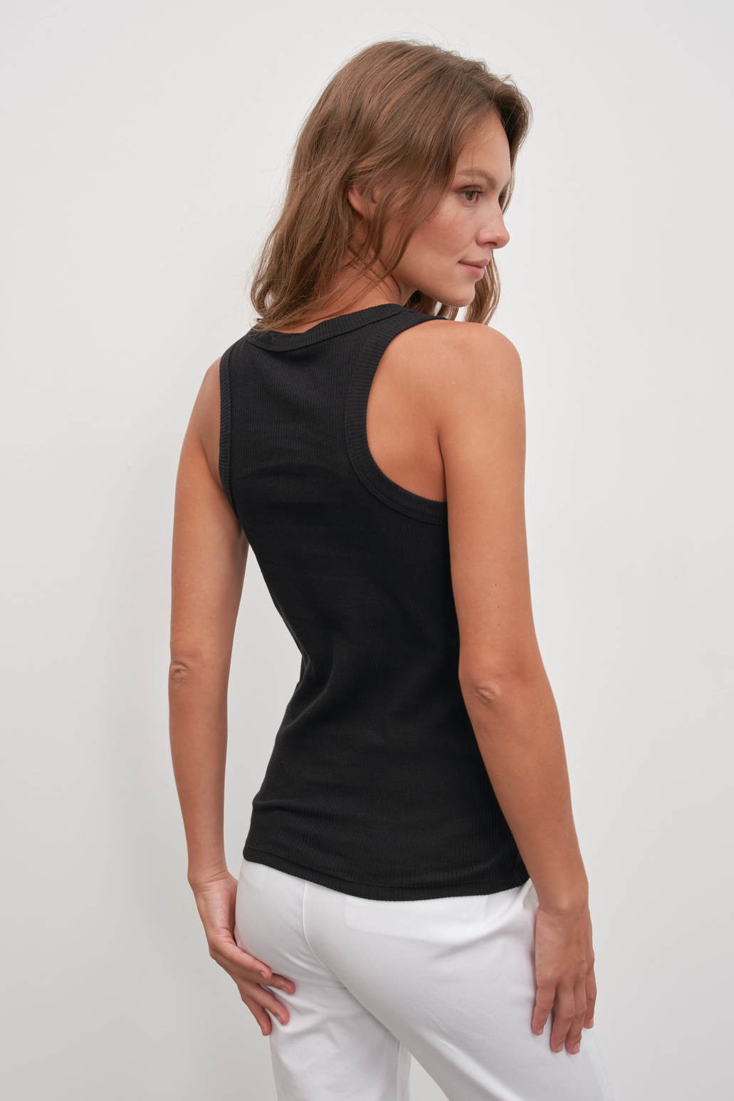 Ribbed Fitted Tank Top in Cotton