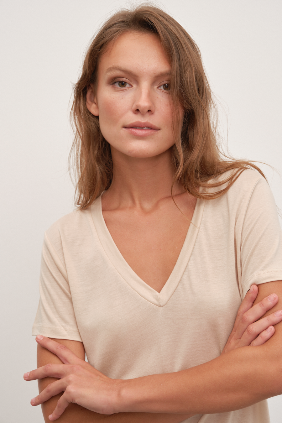 V Neck T-shirt in Lyocell (TENCEL™)