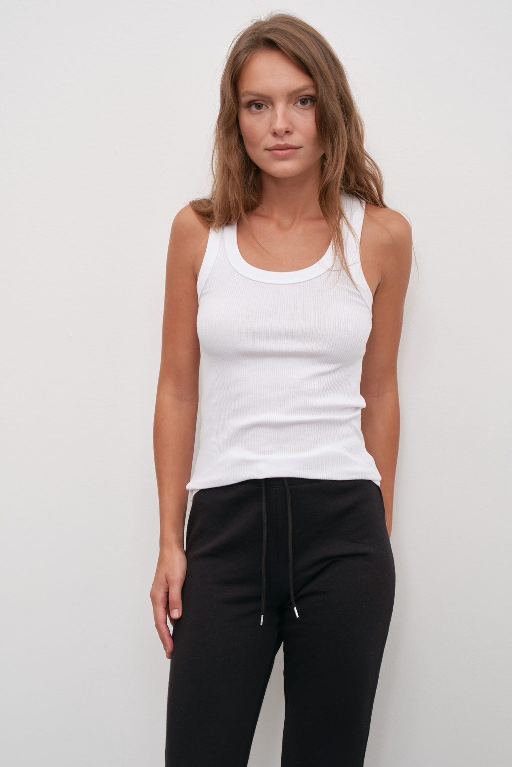 Ribbed Fitted Tank Top in Cotton