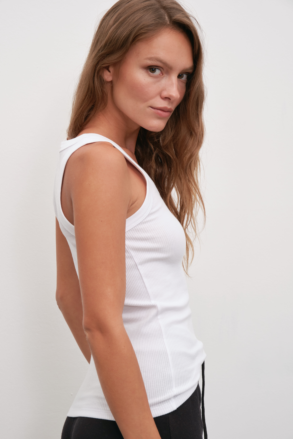 Ribbed Fitted Tank Top in Cotton