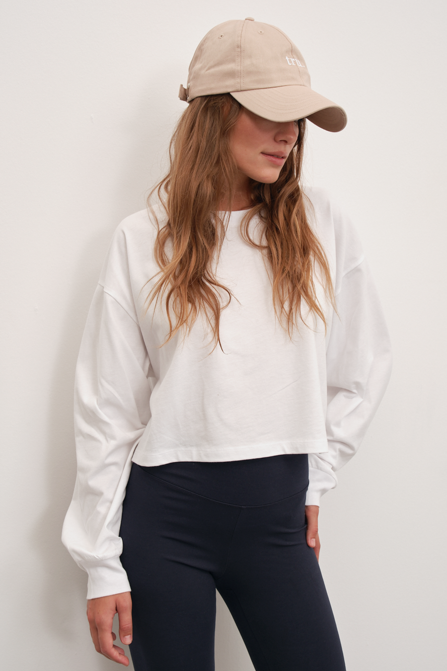 Midweight Brushed Cotton Cropped Oversize T-shirt