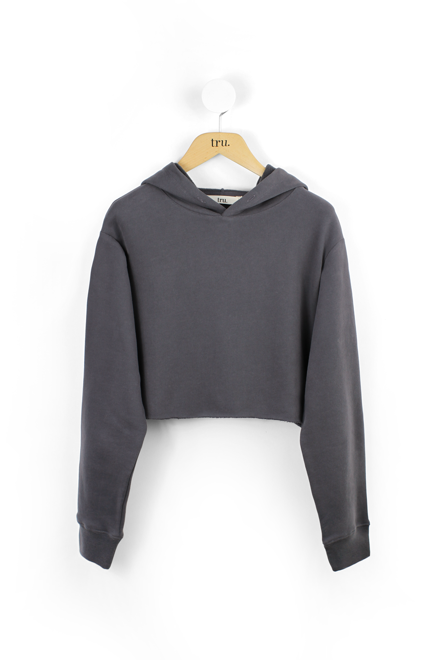 Cotton Fleece Cropped Oversize Hoodie