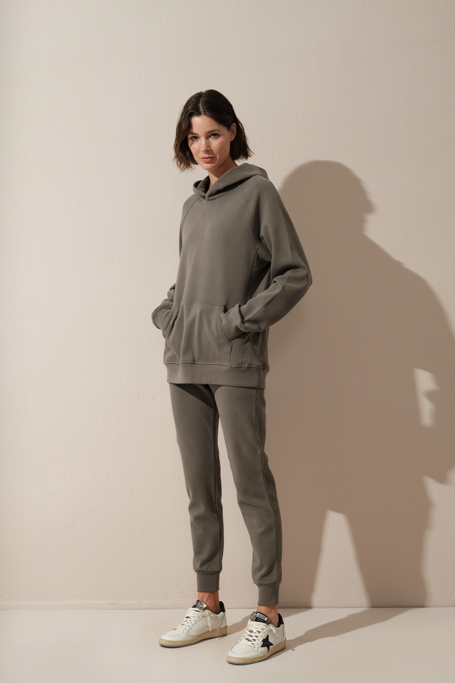 Joggers in Brushed Interlock Cotton