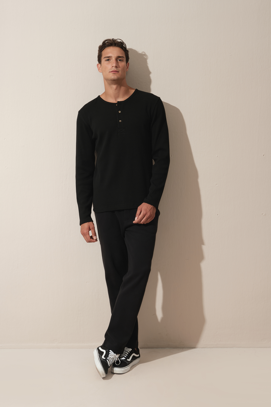 All-American Waffle Cotton Unisex Henley