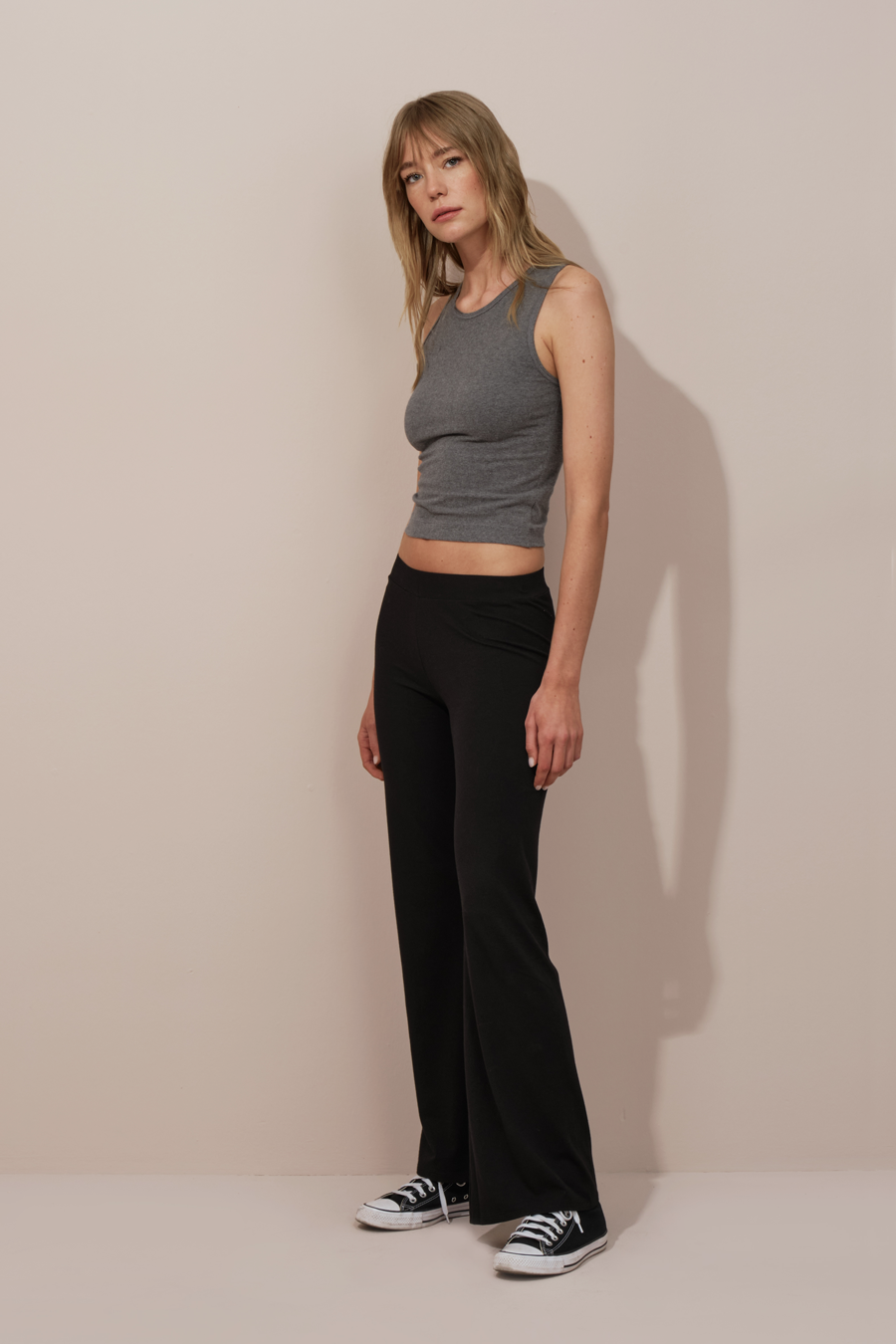 Fitted Cropped Tank in Brushed Cotton