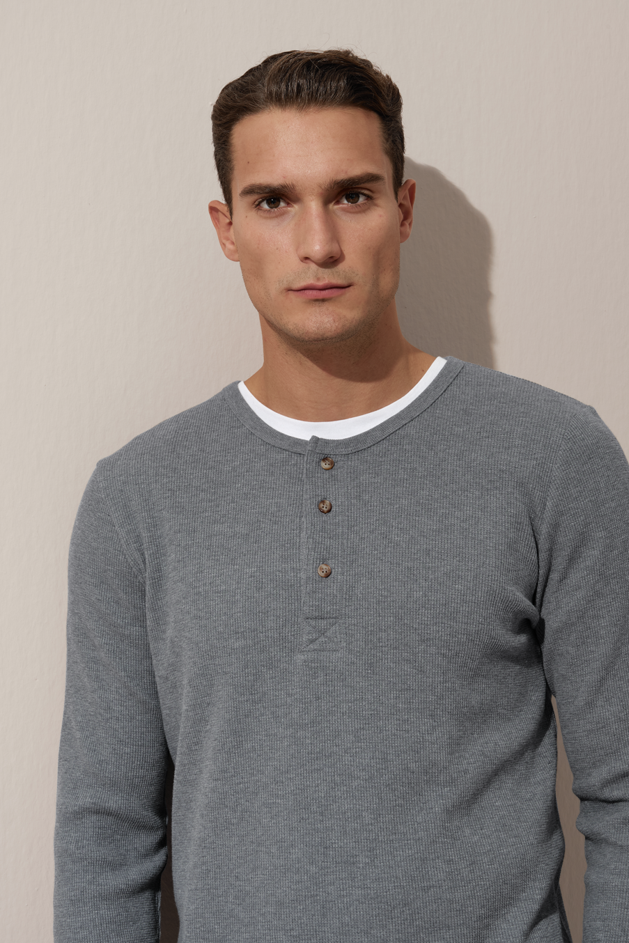 All-American Waffle Cotton Unisex Henley