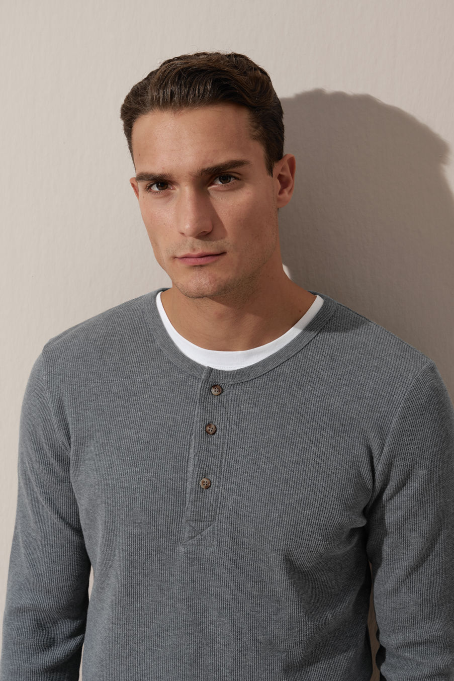 All-American Waffle Cotton Unisex Henley